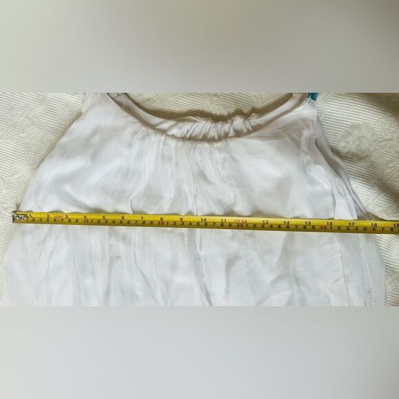 Silk Sundress Made in Italy Sz Small-Medium Rhinestone Bedazzled Straps Lined - Picture 6 of 10